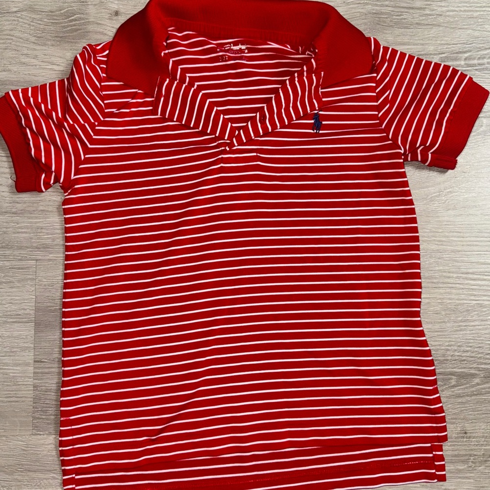Ralph Lauren Blue Label Red and White Striped Polo Shirt